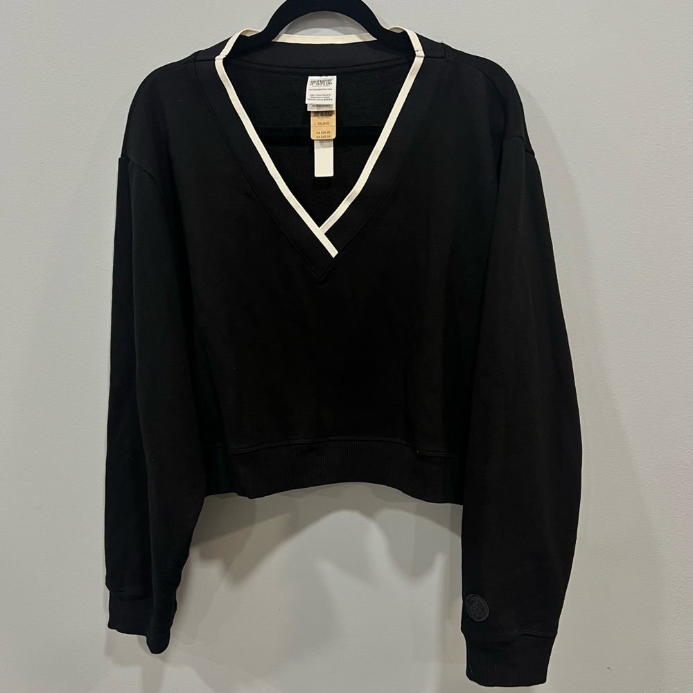 PINK black and white sweater XXL NWT